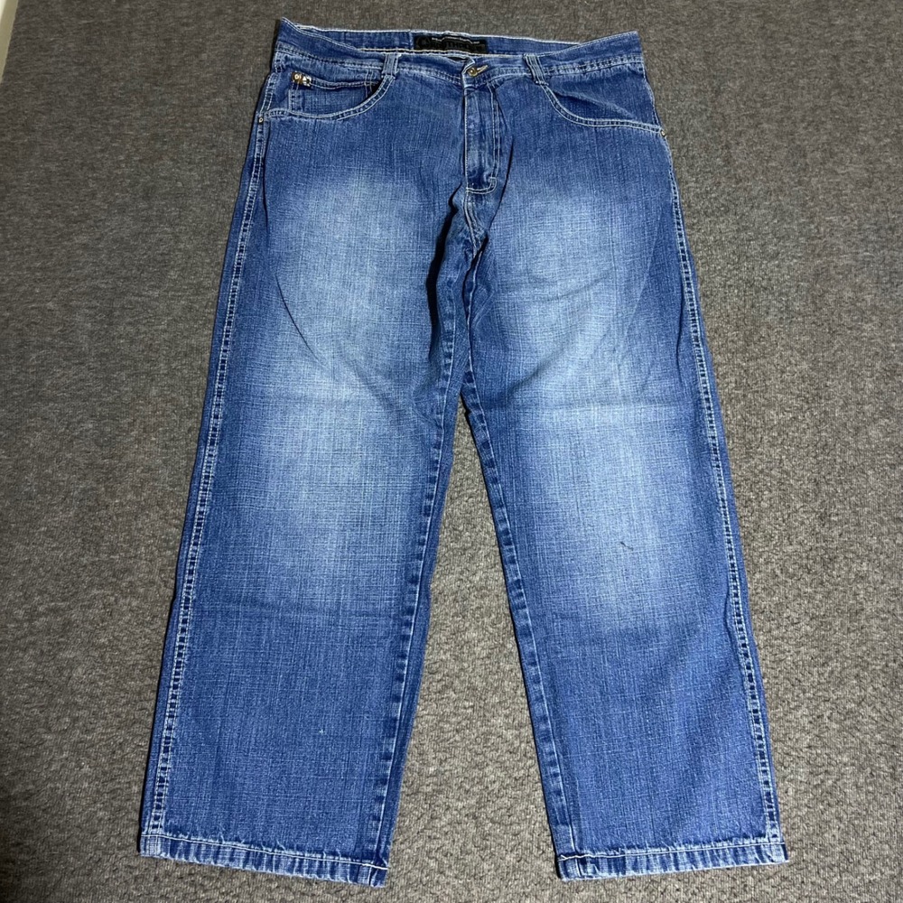 Southpole Mens Baggy Relaxed Fit Jeans 36x28 Medium Wash Denim Y2K Hip Hop Style